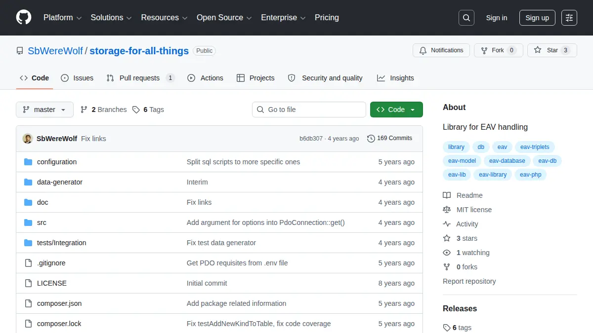 storage-for-all-things EAV architecture preview